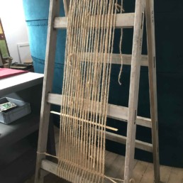 A frame converted into a loom