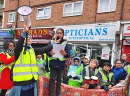 Schoolchild from Elmhurst Primary has her protest poem read out