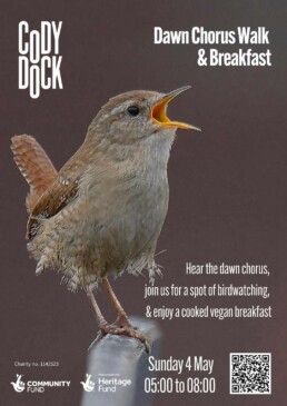 Dawn Chorus Walk & Breakfast Hear the dawn chorus, join us for a spot of birdwatching, & enjoy a cooked vegan breakfast Sunday 4 May 05:00 to 08:00 Charity no. 1141523